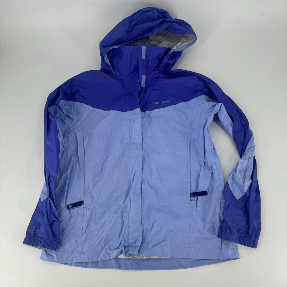 Marmot PreCip Rain Jacket Womens XL Blue Periwinkle Waterproof Hooded Shell